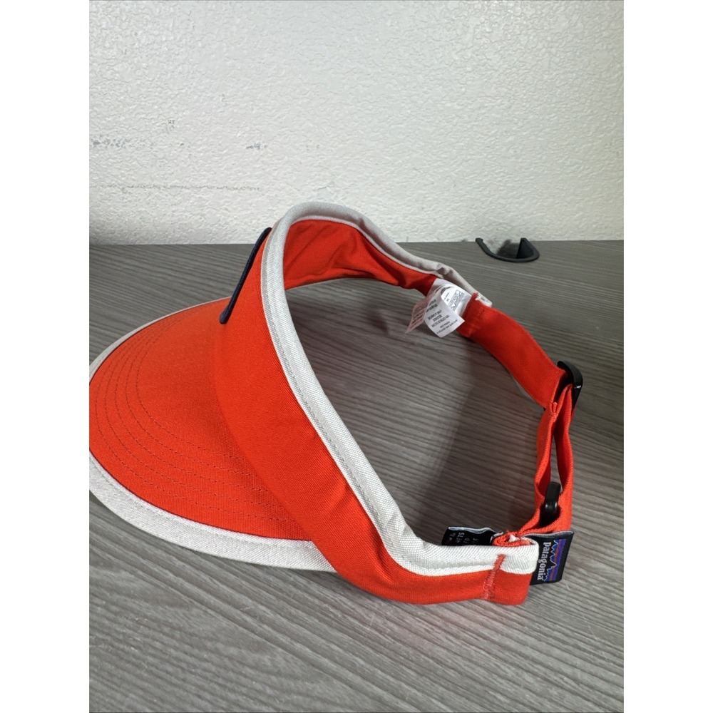 Patagonia Pacific Iron Works Rare Adjustable Visor Orange Hat Cap Size Medium - Picture 4 of 9